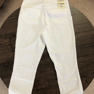 L’agence Paris white high rise cropped straight jeans.